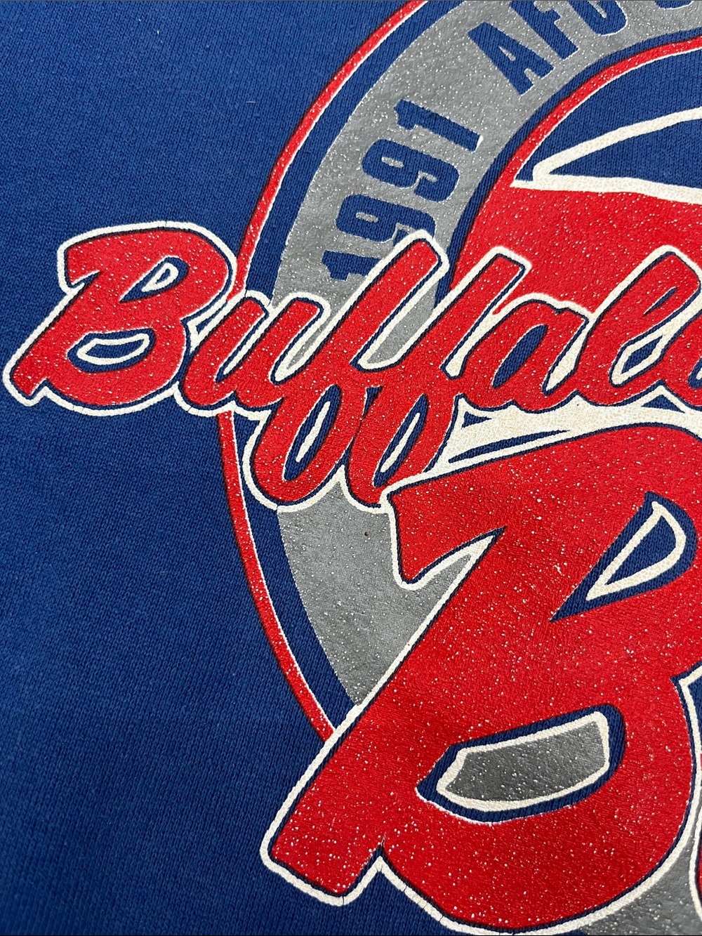VINTAGE BUFFALO BILLS Hoodie 1991 AFC Champs - Picture 2 of 9